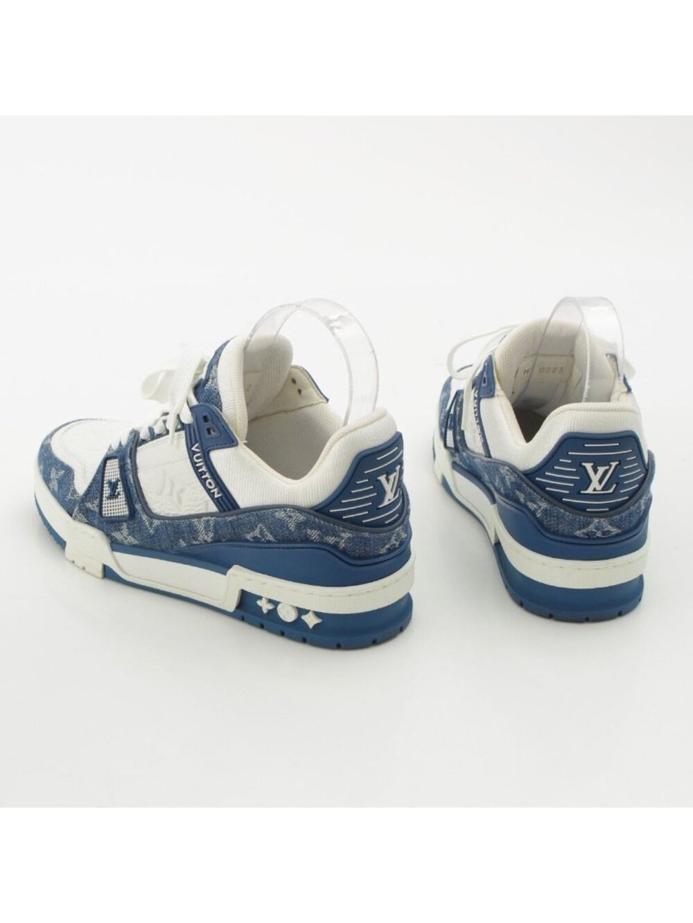Louis Vuitton LV Denim Leather Low Cut Sneakers Blue - Picture 4 of 10